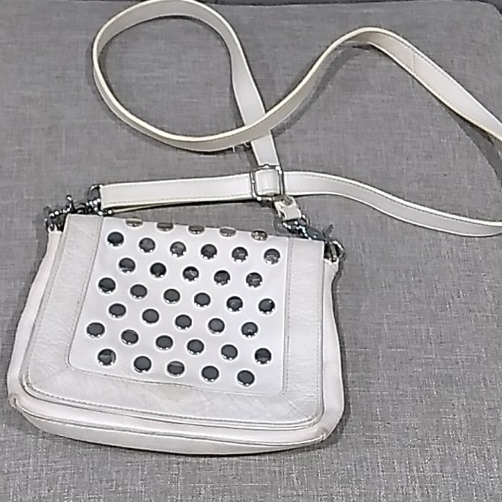 Tory Burch off white crossbody leather purse